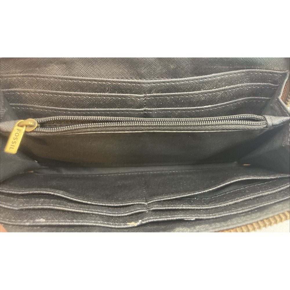 FOSSIL Tara Zip around Tassel Clutch Brown Leather‎ Wallet - Picture 10 of 13